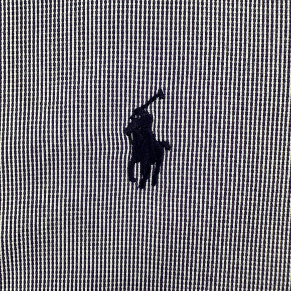 Ralph Lauren VINTAGE Mens 16/34 Yarmouth Purple Stripe Button Down Shirt - Picture 9 of 10